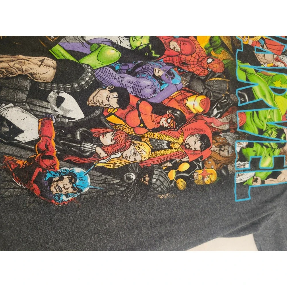 Marvel Comics Avengers Superheroes Graphic T-Shirt Charcoal Grey Kids Small S